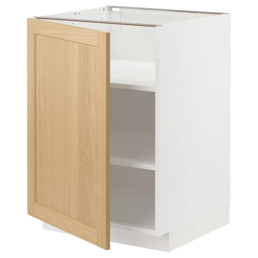 Напольный шкаф - METOD IKEA/ МЕТОД ИКЕА,  60х60 см, белый/под беленый дуб (изображение №1)