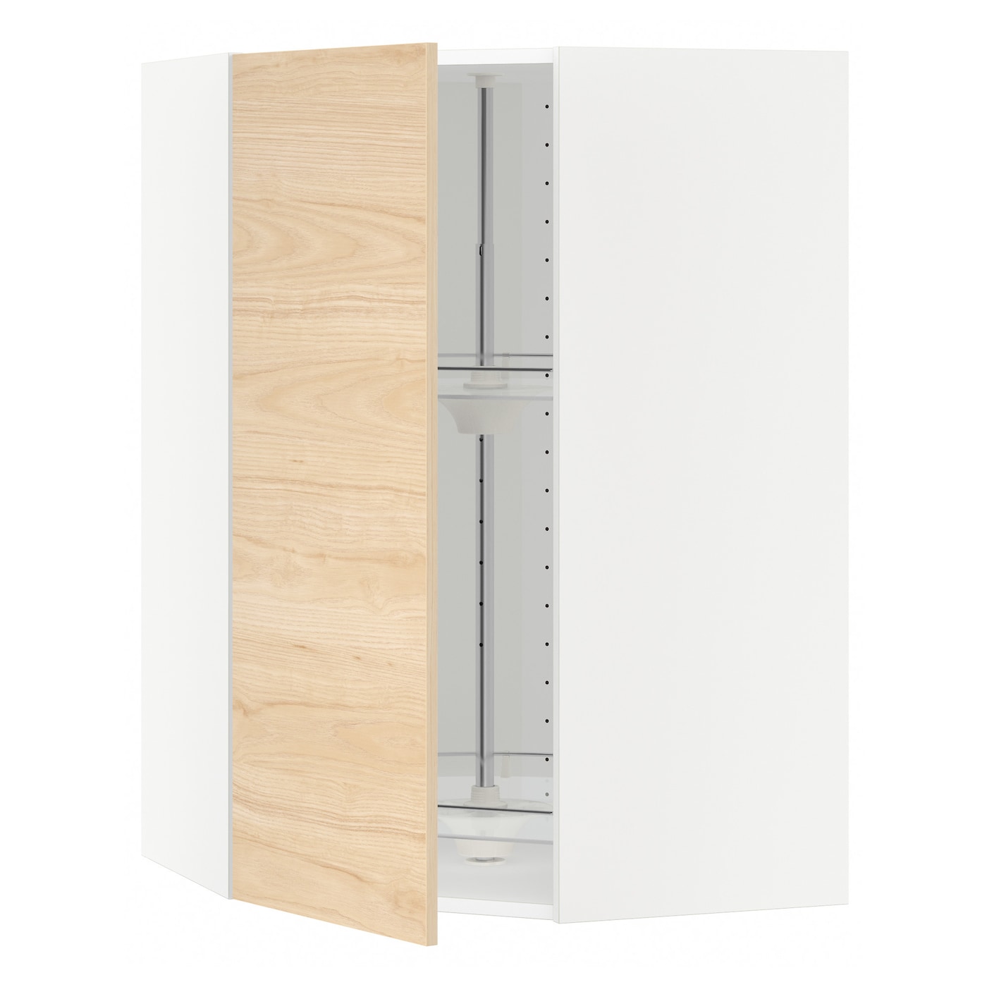 Угловой навесной шкаф с каруселью - METOD  IKEA/  МЕТОД ИКЕА, 100х68 см, белый/под беленый дуб