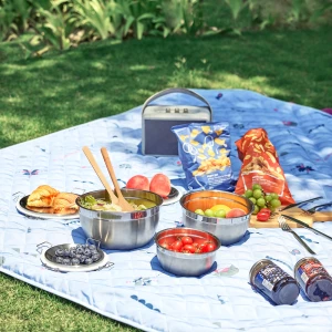 Второе фото. Набор контейнеров для продуктов с крышкой, 3 шт. - IKEA CIKLID, 1/2/3 л, нержавеющая сталь, ЦИКЛИД ИКЕА