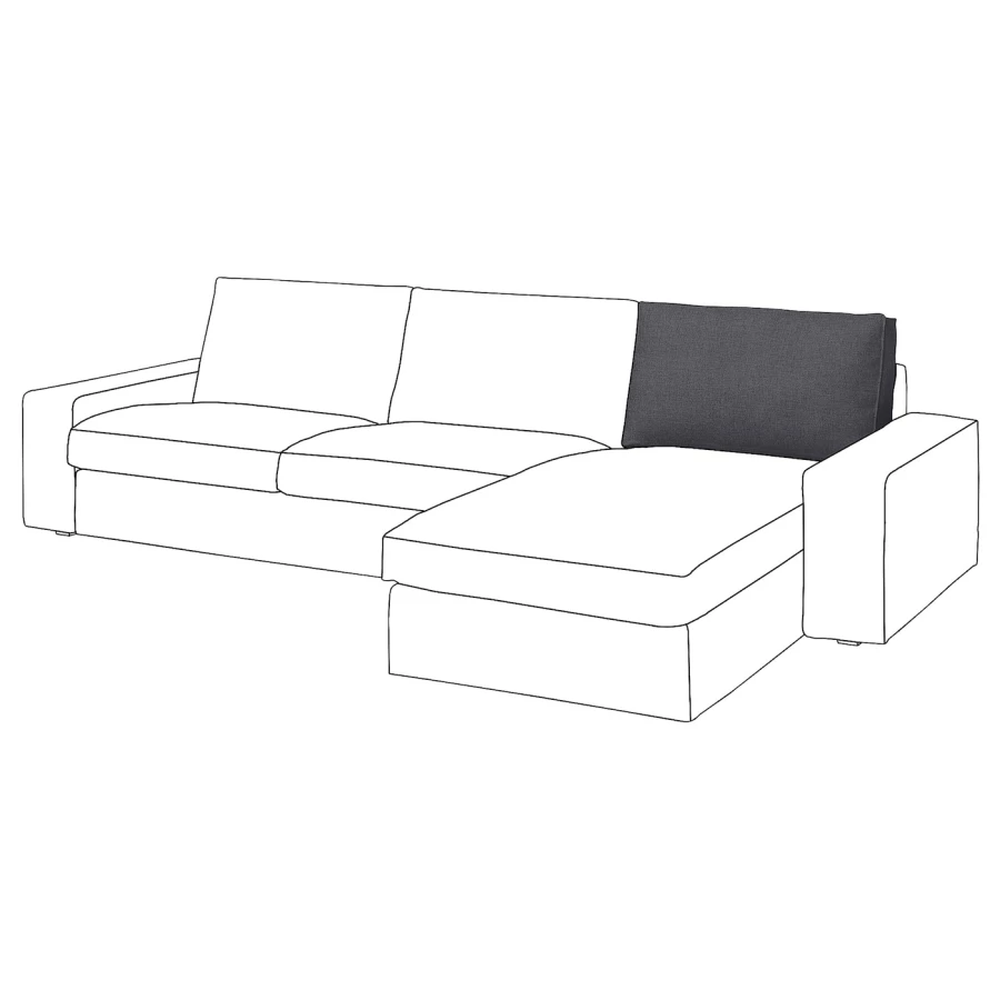 Внутренняя подушка спинки - IKEA KIVIK/КИВИК ИКЕА, 59х23х86 см, черный (изображение №6)