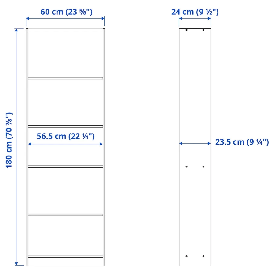 Открытый книжный шкаф - FINNBY IKEA/ФИННБИ ИКЕА, 24х60х180 см, чёрный (изображение №3)
