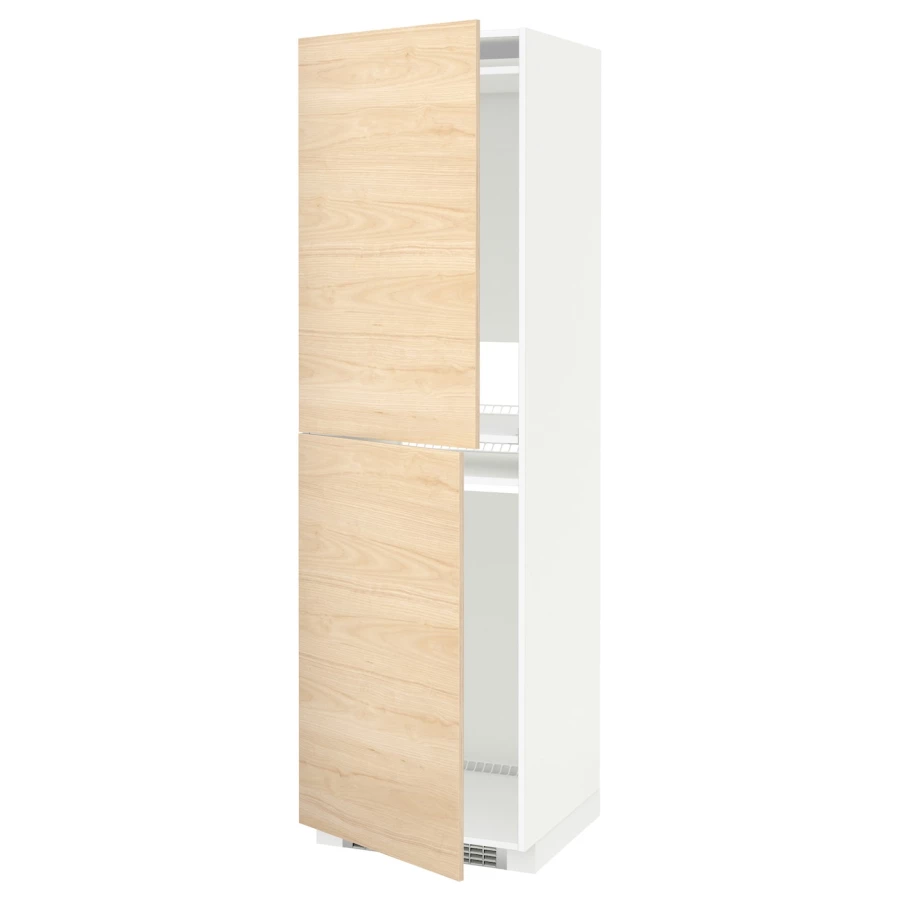 Высокий кухонный шкаф - IKEA METOD/МЕТОД ИКЕА, 200х60х60 см, белый/серо-зеленый (изображение №1)