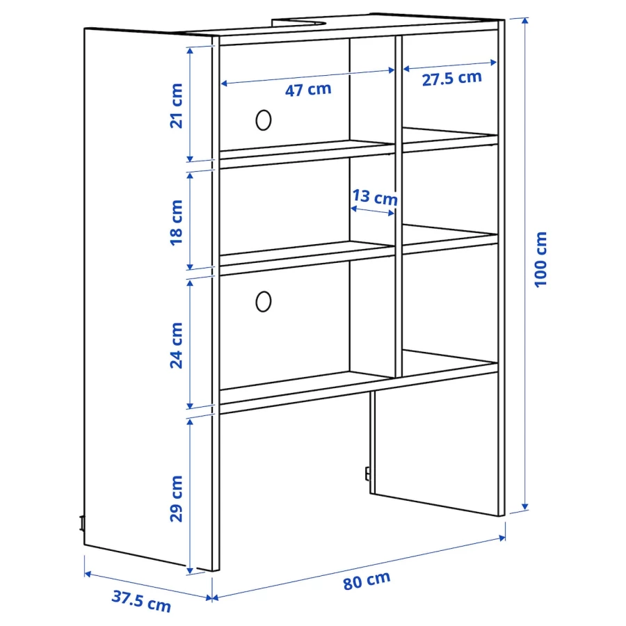 Шкафчик навесной для встроенной вытяжки -  METOD  IKEA/  МЕТОД ИКЕА, 100х80 см, белый (изображение №3)