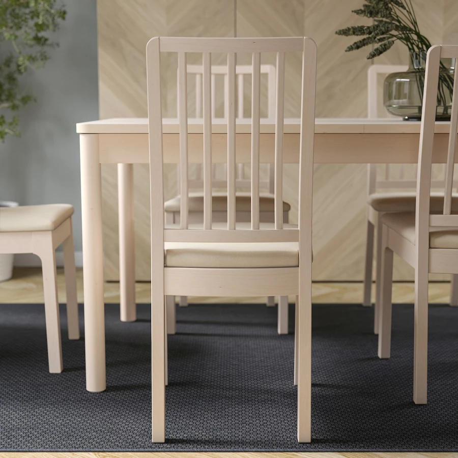 Стул - IKEA EKEDALEN/ЭКЕДАЛЕН ИКЕА, 95х45х51 см, под беленый дуб/бежевый (изображение №3)