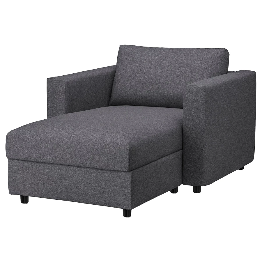 Кресло-кровать - IKEA VIMLE, 111х164х83 см, серый, ВИМЛЕ ИКЕА (изображение №1)