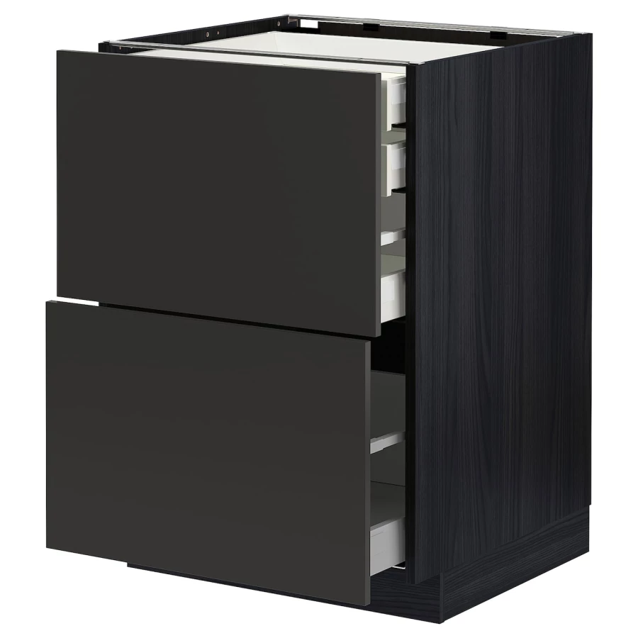 Напольный кухонный шкаф  - IKEA METOD MAXIMERA, 88x61,6x60см, черный, МЕТОД МАКСИМЕРА ИКЕА (изображение №1)