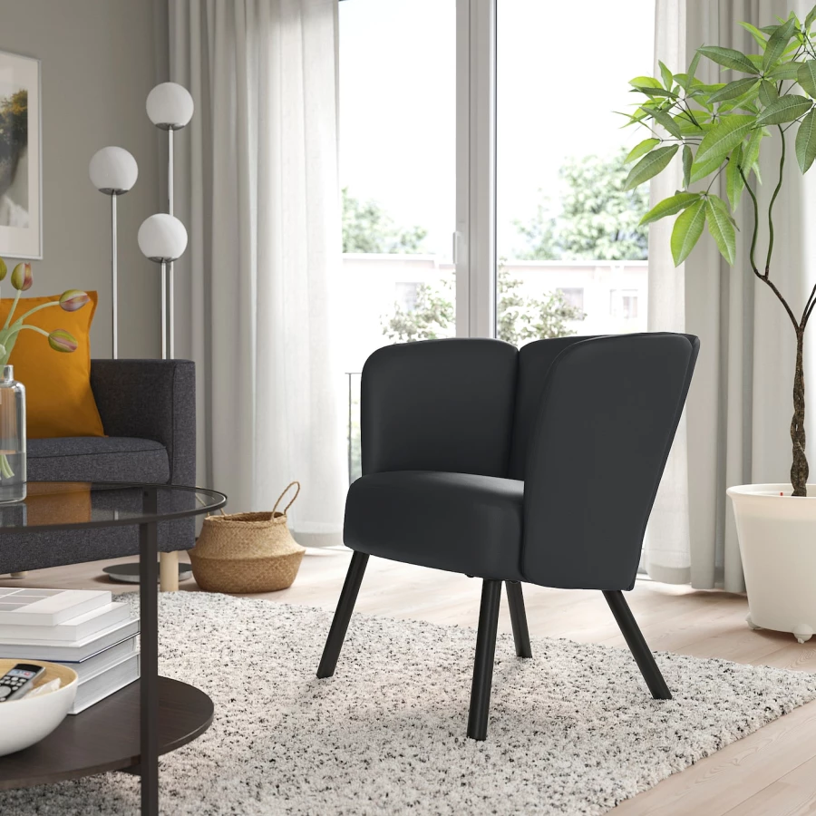 Кресло - IKEA HERRÅKRA/HERRAKRA/ХЕРРОКРА ИКЕА, 71х66х73 см, черный (изображение №2)