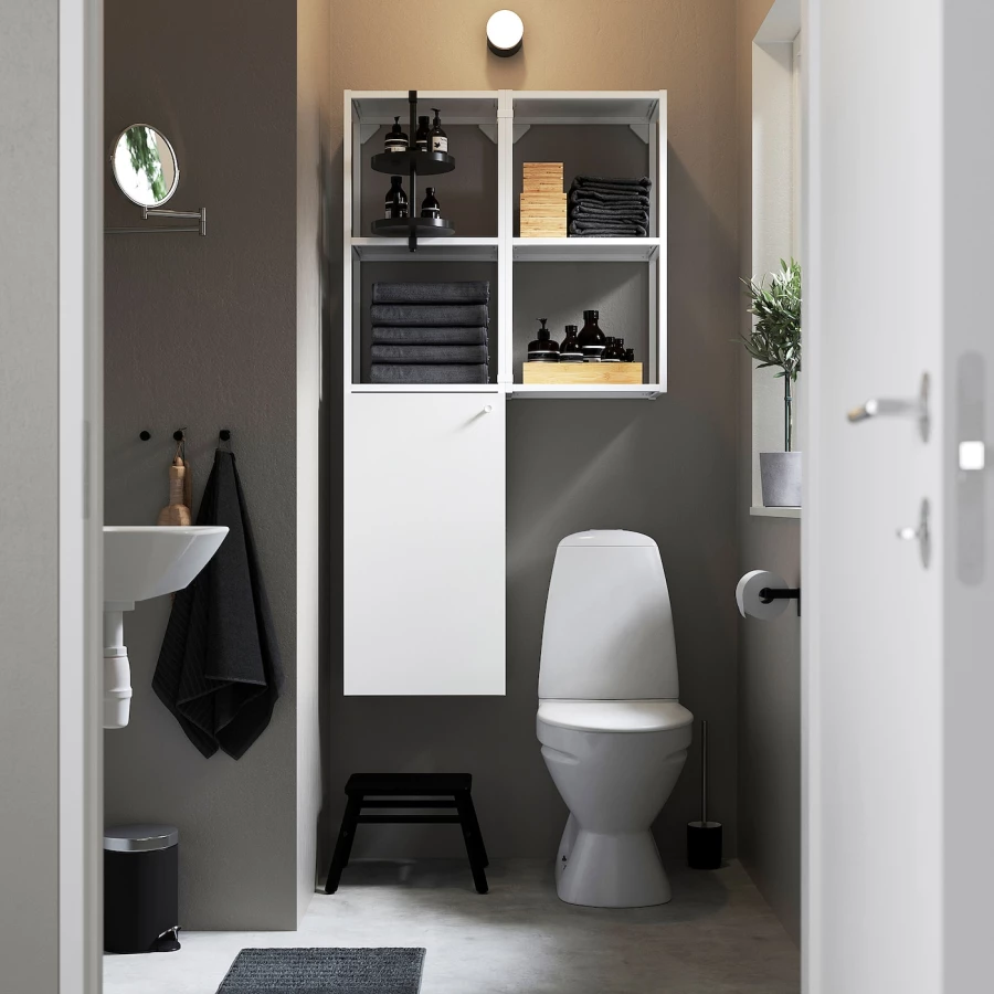 Комбинация для ванной - IKEA ENHET, 80х32х150 см, белый, ЭНХЕТ ИКЕА (изображение №6)