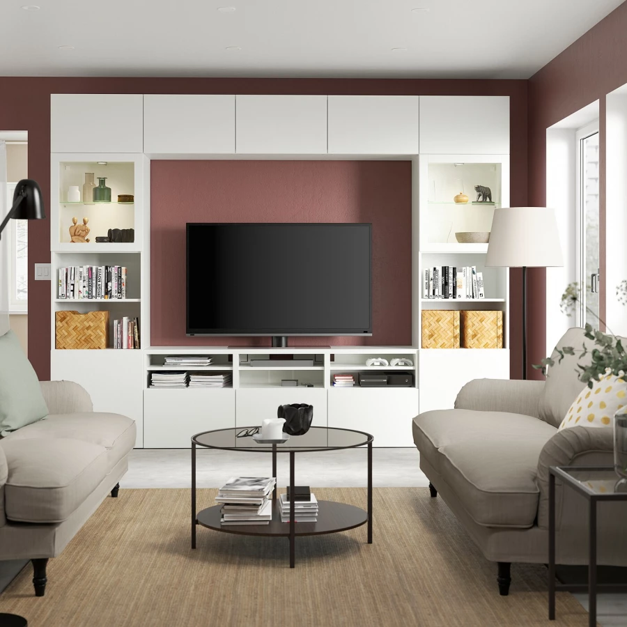 Комплект мебели д/гостиной - IKEA BESTÅ/BESTA, 231x42x300 см, белый, БЕСТО ИКЕА (изображение №3)