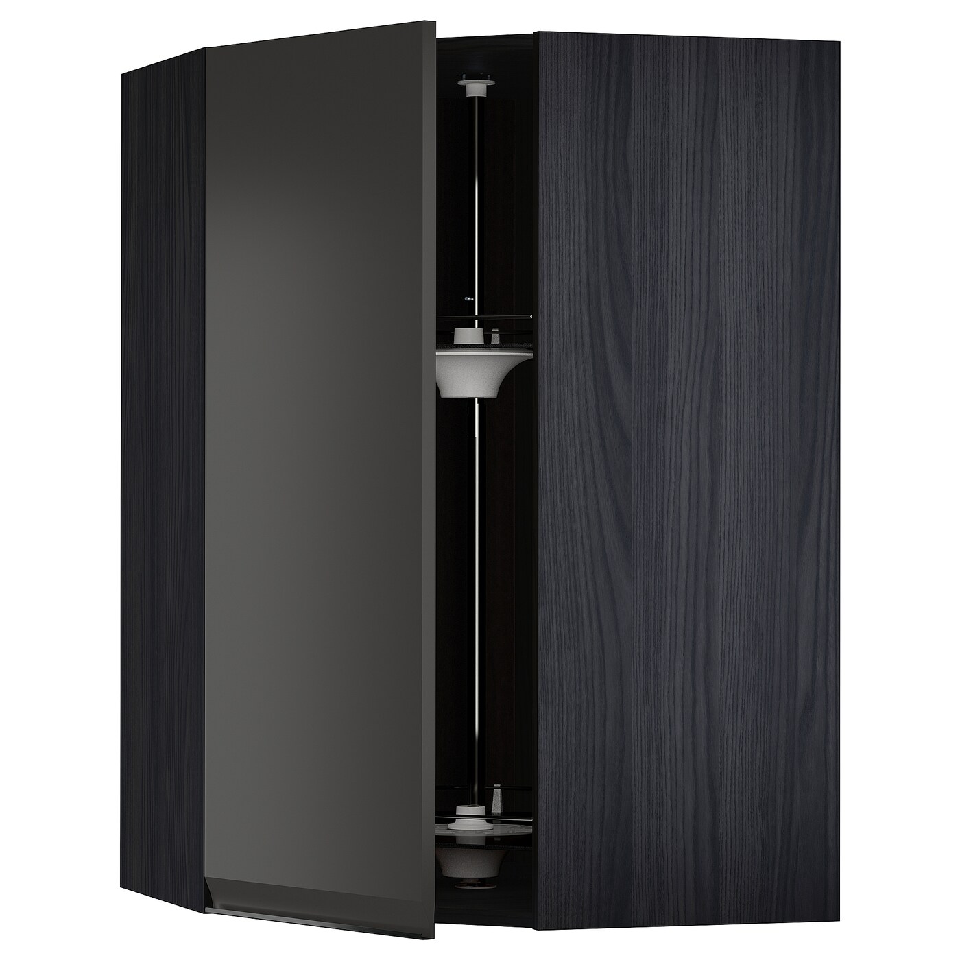 Угловой навесной шкаф с каруселью - METOD  IKEA/  МЕТОД ИКЕА, 100х68  см, черный