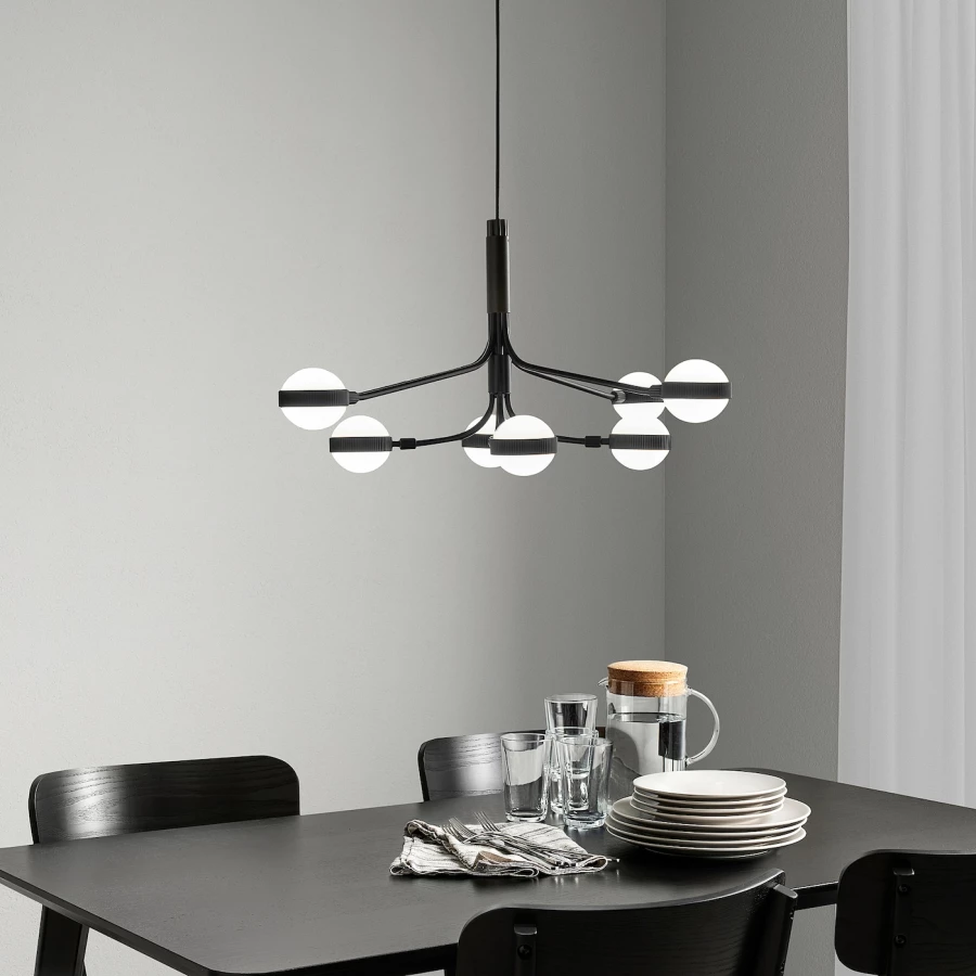 Светодиодная люстра - STORSLINGA IKEA/ СТОРСЛИНГА ИКЕА,  70х29 см,  черный (изображение №4)