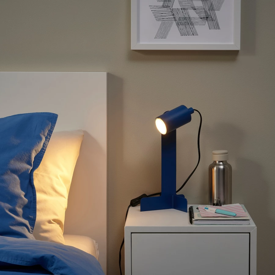 Лампа - FLOTTILJ  IKEA/ ФЛОТТИЛЬЙ ИКЕА, 16х15 см,  синий (изображение №3)