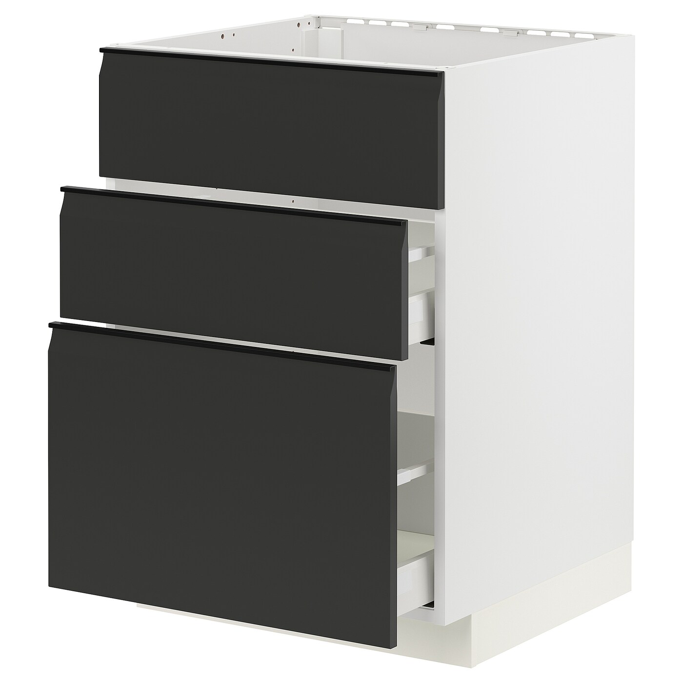 Напольный кухонный шкаф  - IKEA METOD MAXIMERA, 88x61,6x60см, белый/черный, МЕТОД МАКСИМЕРА ИКЕА