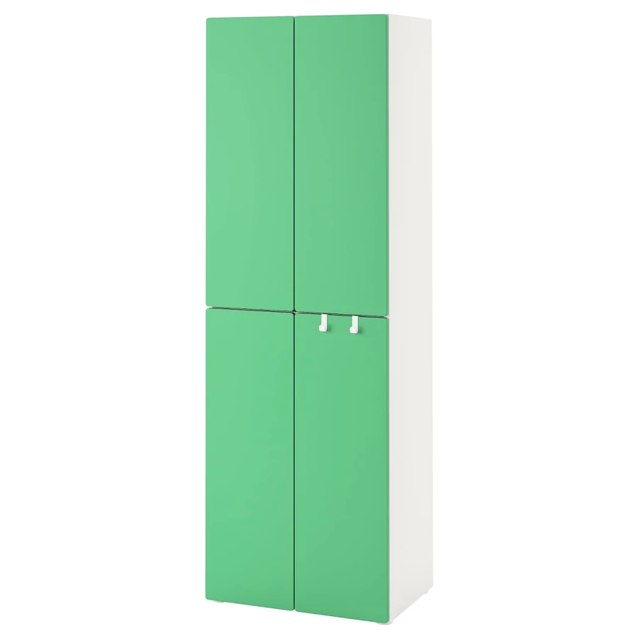 Шкаф детский - IKEA PLATSA/SMÅSTAD/SMASTAD, 60x40x180 см, белый/зеленый, ИКЕА (изображение №1)