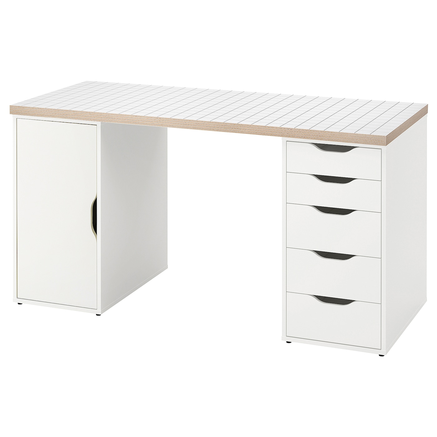 Письменный стол с ящиками - IKEA ALEX/АЛЕКС ИКЕА, 140x60 см, белый антрацит