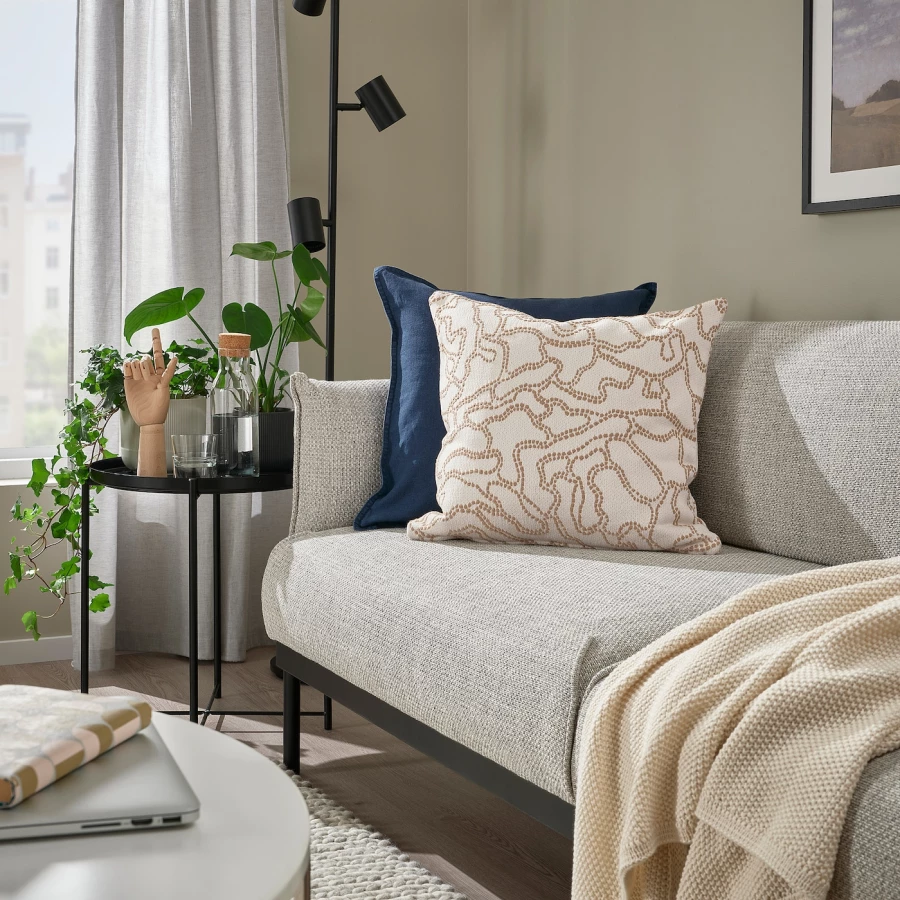 Чехол на подушку - GULDFLY IKEA/ ГОЛДФЛУ ИКЕА, 50х50 см,  светлый (изображение №3)