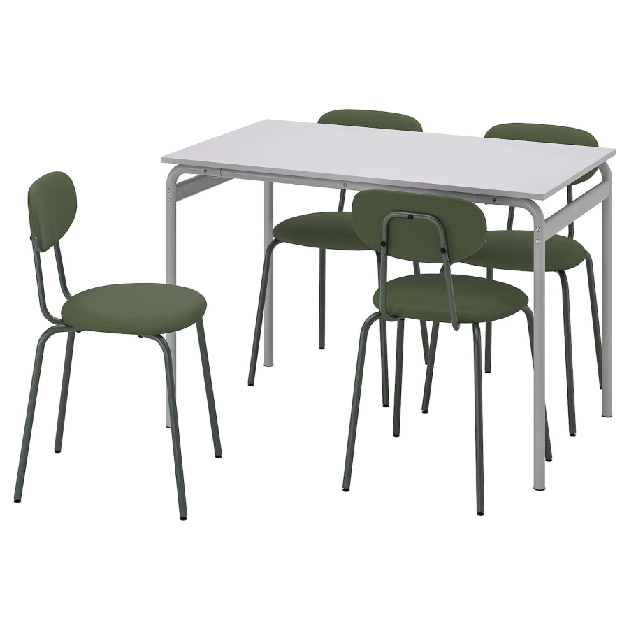 Стол и 4 стула - GRÅSALA / ÖSTANÖ IКEA/ОСТАНО/ГРОСАЛА  ИКЕА, 110х75х67 см, белый/зеленный (изображение №1)