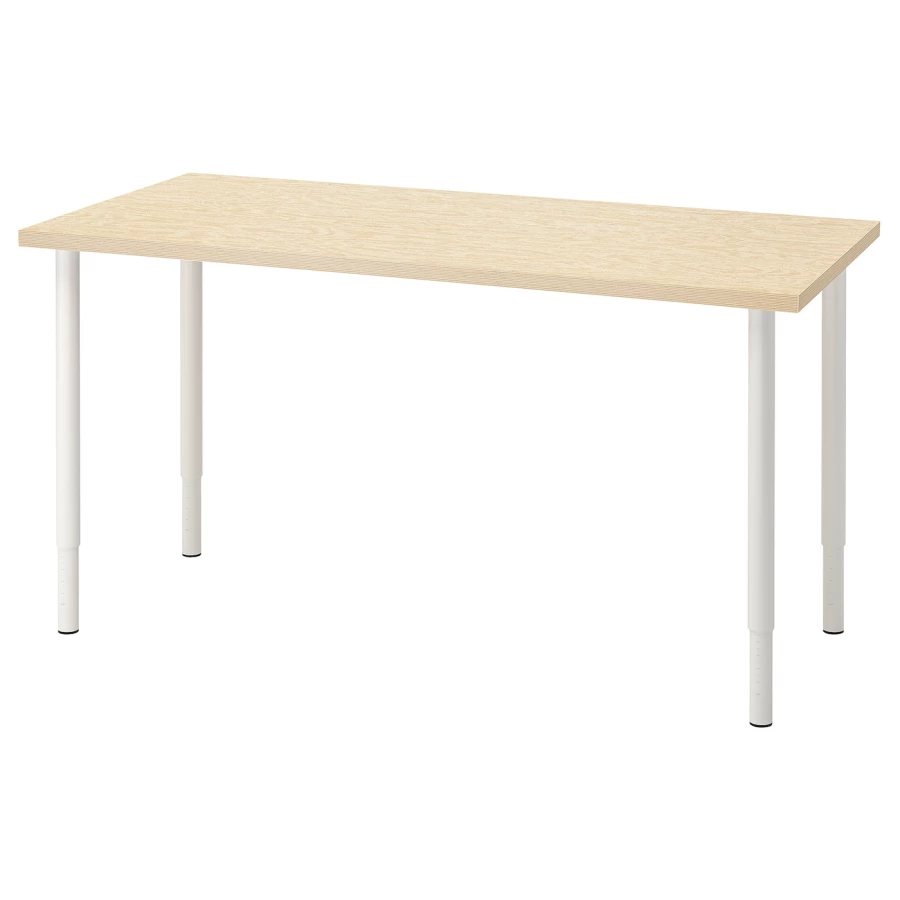 Письменный стол - IKEA MITTCIRKEL/OLOV/МИТЦИРКЕЛЬ/ОЛОВ ИКЕА, 140х60 см, сосна/белый (изображение №1)