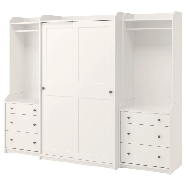 Шкаф - HAUGA IKEA/ХАУГА ИКЕА, 55х258х199 см, белый