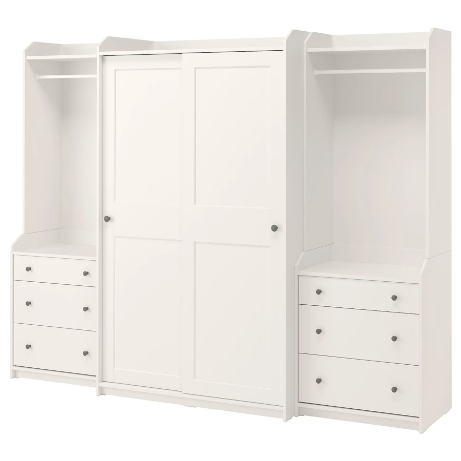 Шкаф - HAUGA IKEA/ХАУГА ИКЕА, 55х258х199 см, белый (изображение №1)