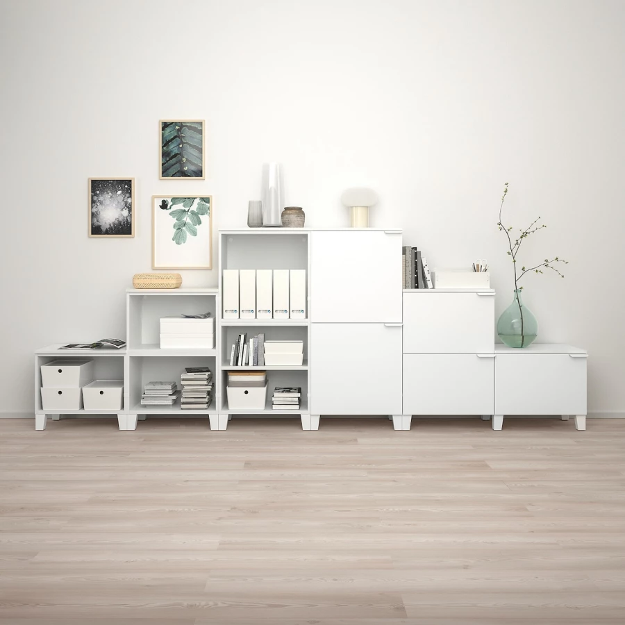 Платяной шкаф - PLATSA/IKEA/ ПЛАТСА ИКЕА,360x42x133 см, белый (изображение №3)