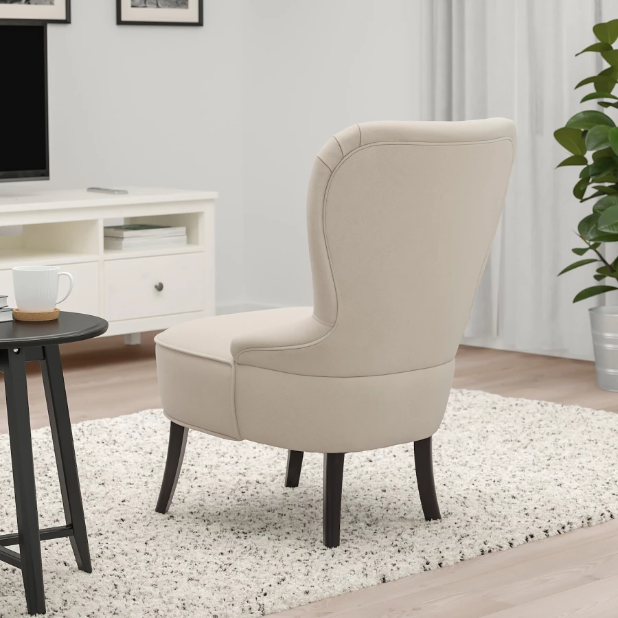 Кресло с подлокотниками - IKEA REMSTA, 60х72х88 см, бежевый,  РЕМСТА ИКЕА (изображение №3)