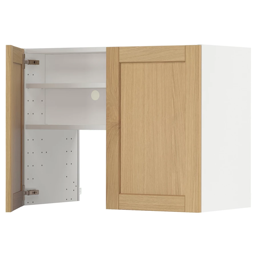 Навесной шкаф - METOD IKEA/ МЕТОД ИКЕА, 60х80 см, белый/под беленый дуб (изображение №1)