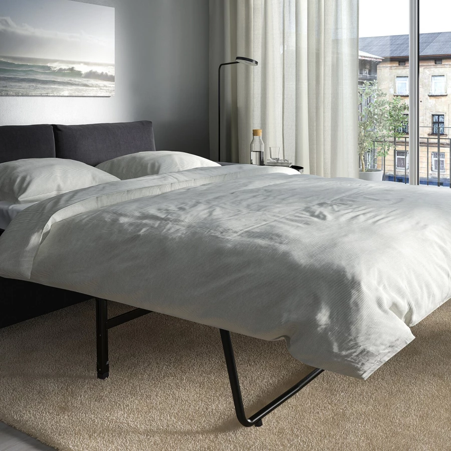 3-местный диван-кровать - IKEA VIMLE, 98x275см, черный, ВИМЛЕ ИКЕА (изображение №4)