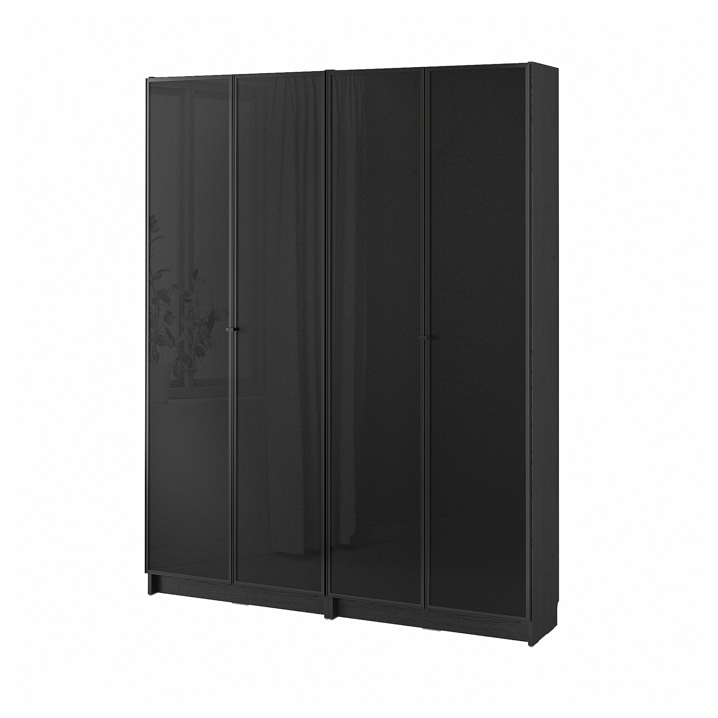 Шкаф - BILLY / HÖGBO/ HОGBO IKEA/ БИЛЛИ / ХЁГБО ИКЕА,  202х160 см, черный