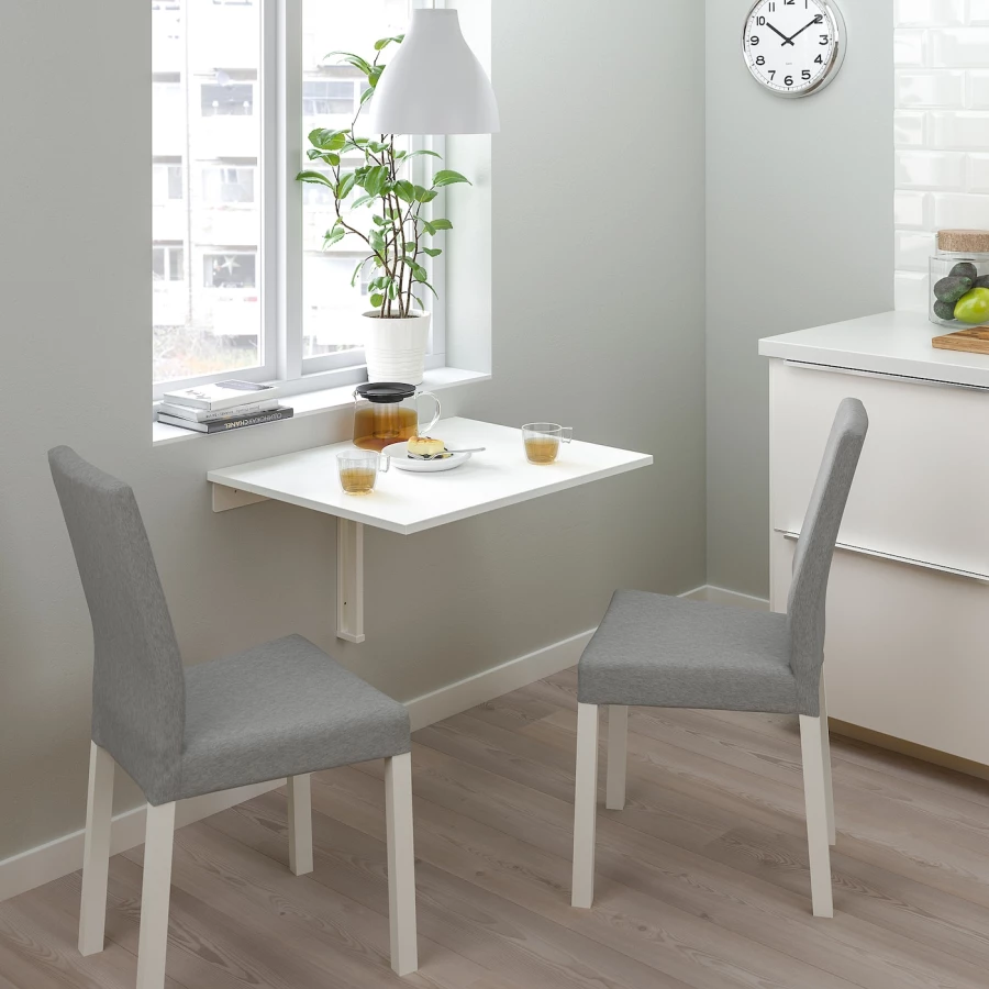 Набор кухонных столов - NORBERG/KÄTTIL IKEA/ НОРБЕРГ/КЕТТИЛЬ ИКЕА, 60х74 см, белый/серый (изображение №2)