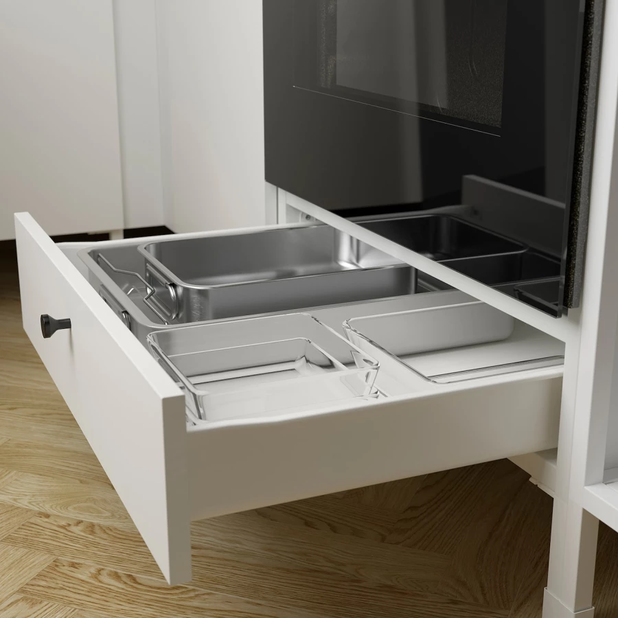 Угловая кухня -  ENHET  IKEA/ ЭНХЕТ ИКЕА, 281,5х150 см, белый (изображение №8)