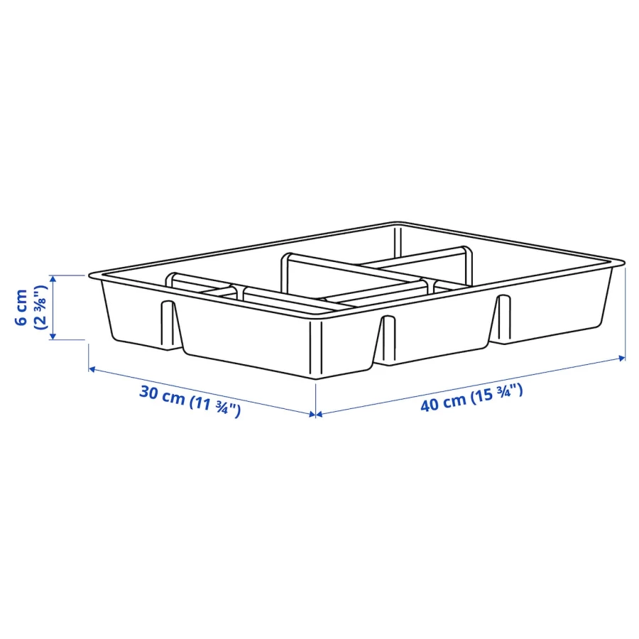Коробка с отделениями - RAGGISAR IKEA/ РАГГИСАР ИКЕА, 40х30 см, серый (изображение №6)