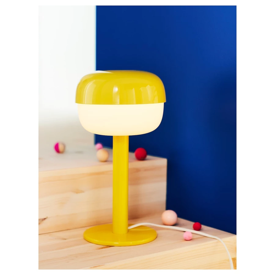 Настольная лампа - BLÅSVERK /BLАSVERK IKEA/ БЛОСВЕРК ИКЕА, желтый (изображение №4)