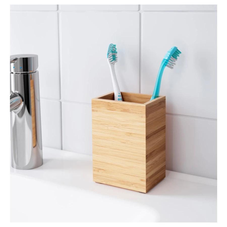 Подставка для зубных щеток - DRAGAN IKEA/ ДРАГАН ИКЕА, 12 см,  бежевый (изображение №4)