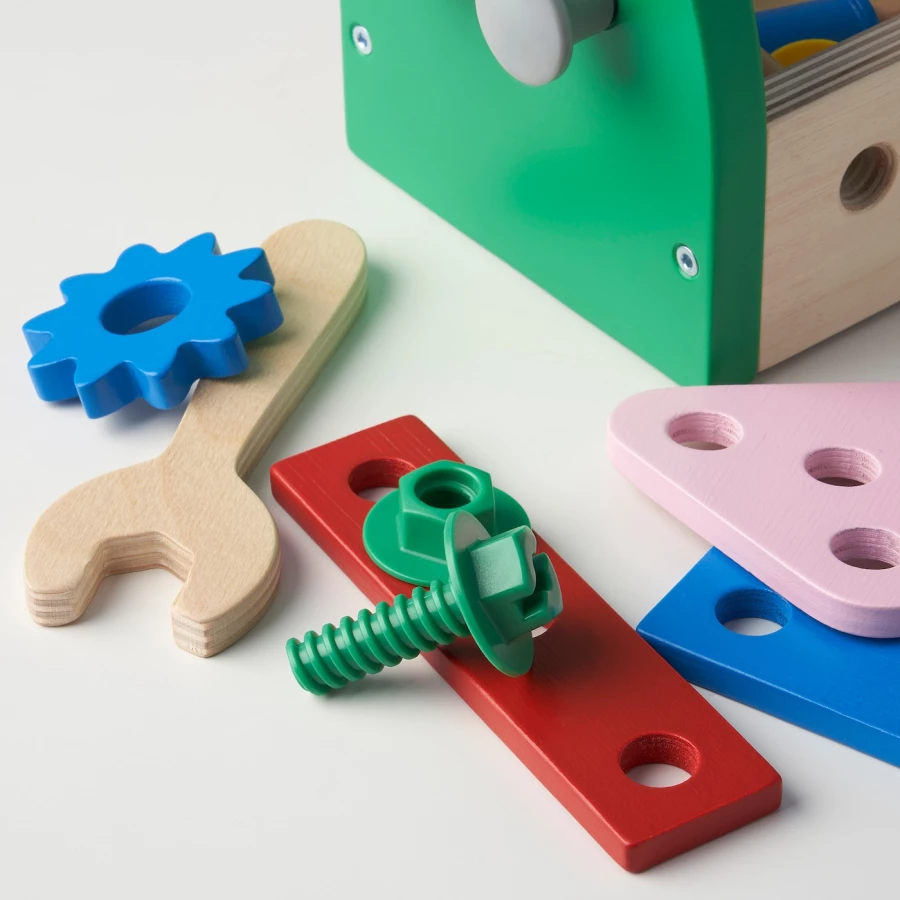Набор игрушечных инструментов из 13 предметов - IKEA BLOMFLUGA/БЛОМФЛЮГА ИКЕА, разноцветный (изображение №8)