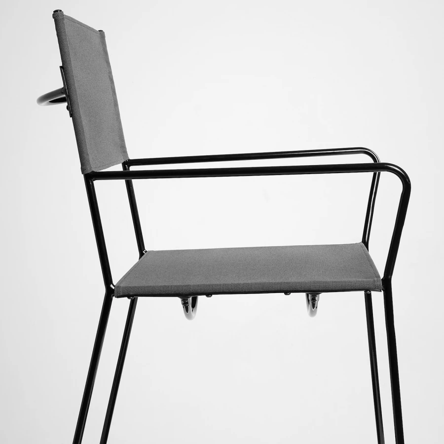 Стул садовый - IKEA HÖGALT/HOGALT, 86х56 см, черный, ХОГАЛЬТ ИКЕА (изображение №4)