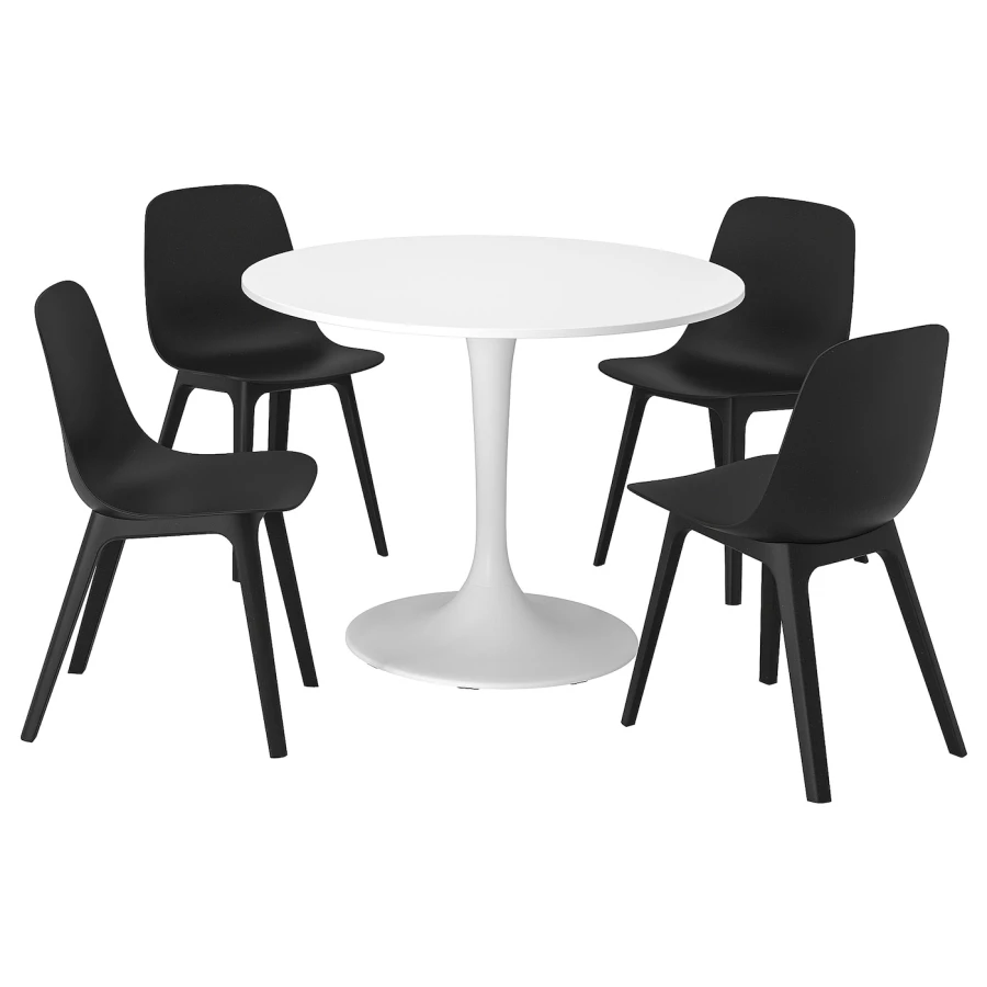 Кухонный стол - DOCKSTA/ODGER IKEA/ ДОКСТА/ОДГЕР ИКЕА, 103 см, черный/белый (изображение №1)