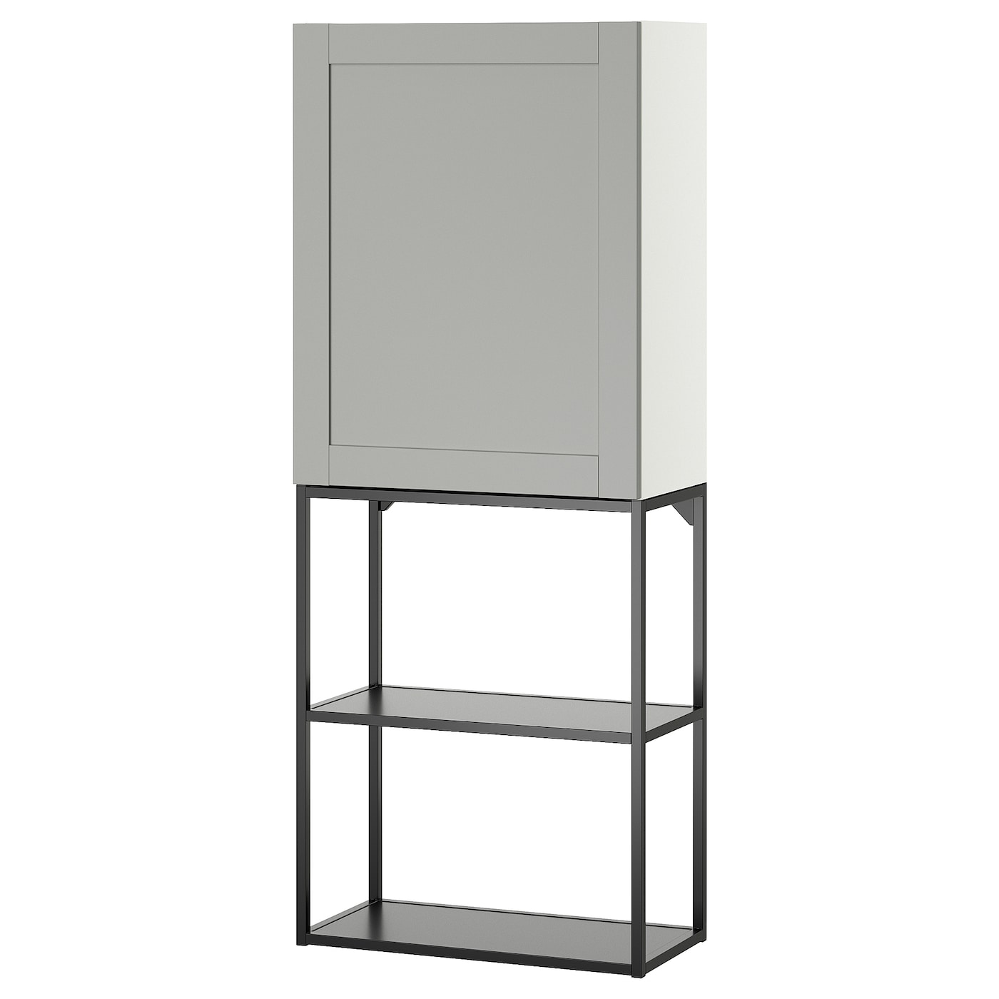 Навесной шкаф - ENHET IKEA/ ЭНХЕТ ИКЕА,   60x32x150 см, черный/серый
