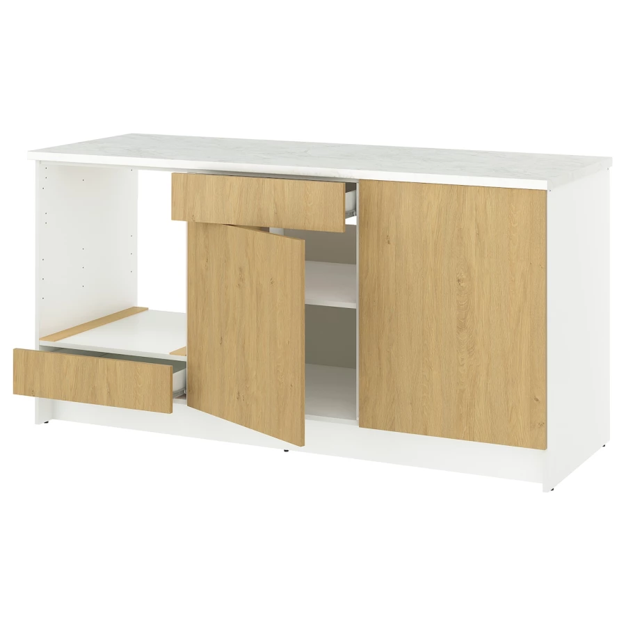 Напольный шкаф - IKEA KNOXHULT/ИКЕА КНОКСХУЛЬТ, белый/под беленный дуб (изображение №1)