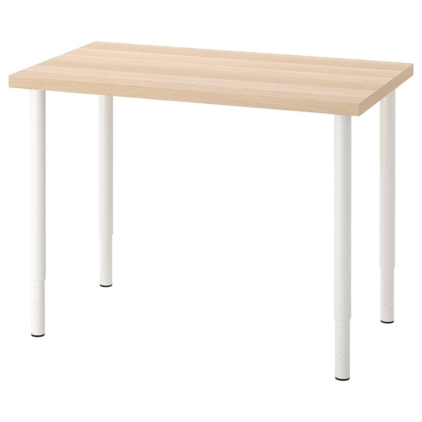 Письменный стол - IKEA LINNMON/OLOV, 100х60х63-93 см, под беленый дуб/белый, ЛИННМОН/ОЛОВ ИКЕА