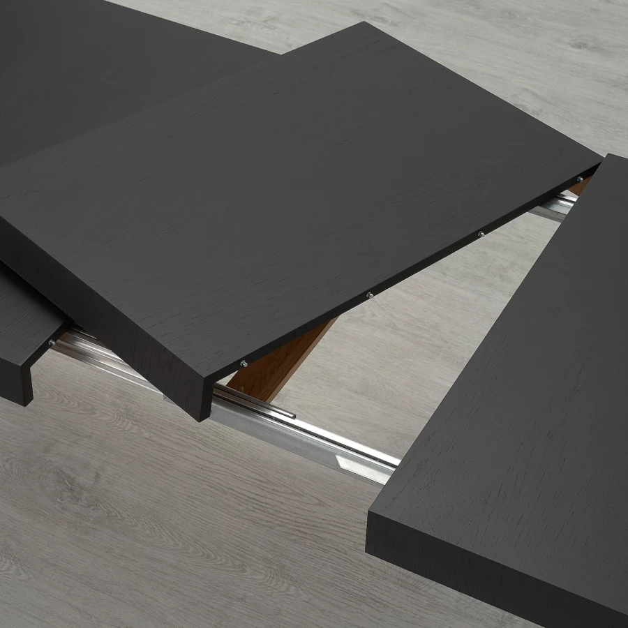 Раздвижной стол - IKEA TARSELE/ТАРСЕЛЬ ИКЕА, 150х80х77 см, чёрный (изображение №4)
