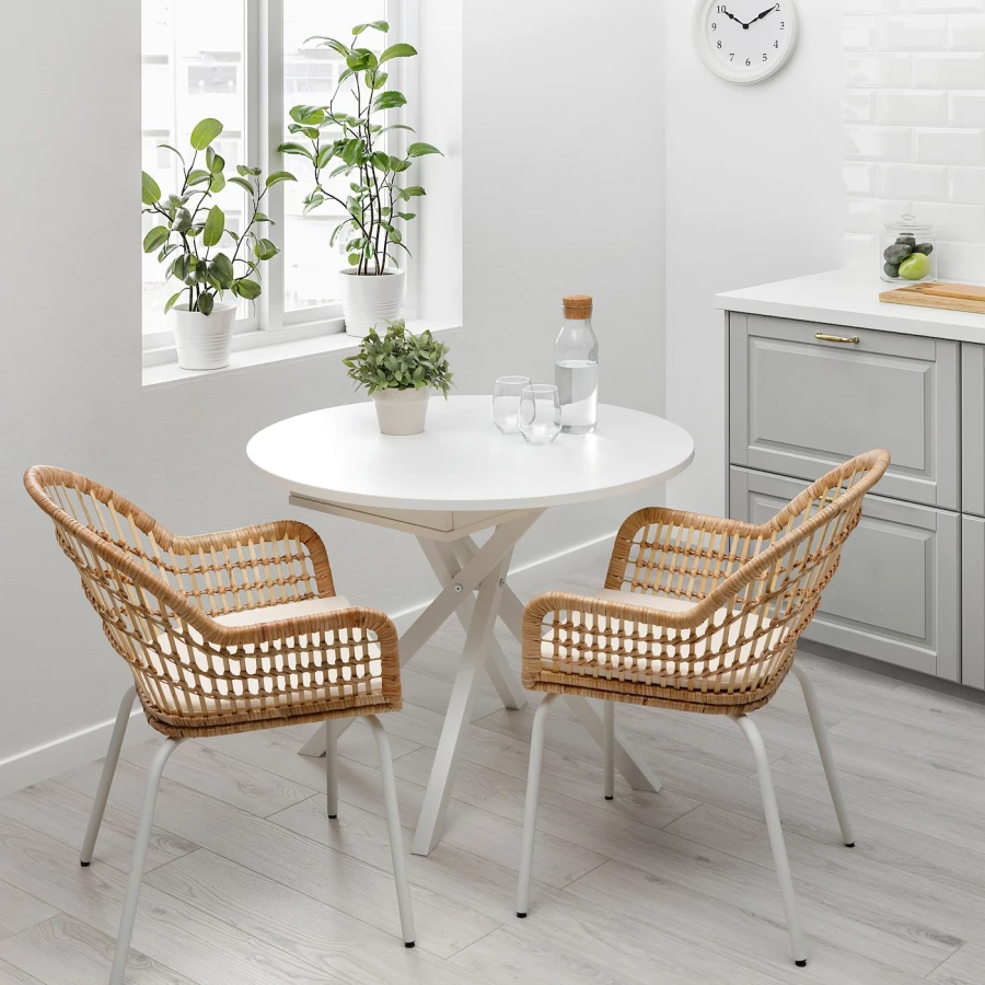 Раздвижной стол - IKEA GRANSTORP, 90х90х75 см, белый, ГРАНСТОРП ИКЕА (изображение №5)