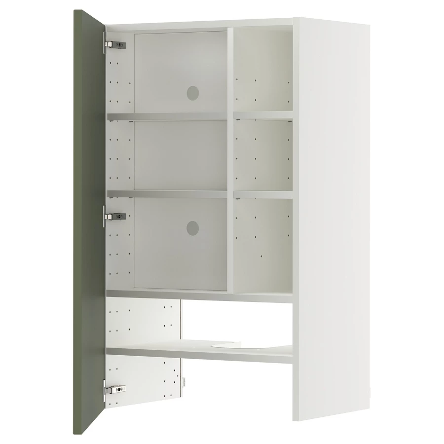 Шкаф-вытяжка IKEA METOD /МЕТОД ИКЕА, 100x39x60 см, белый/серо-зеленый (изображение №1)