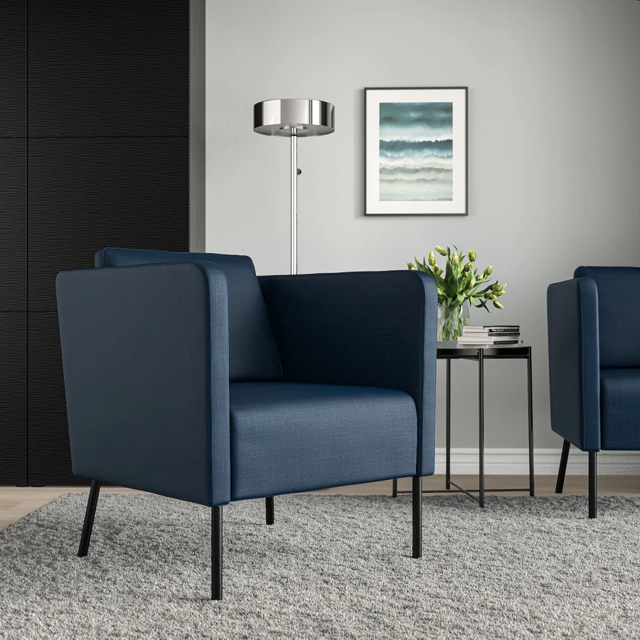 Кресло - IKEA EKERÖ/EKERO, 70х73х75 см, синий, ЭКЕРЁ ИКЕА (изображение №2)