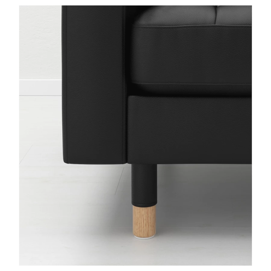 Кожаное кресло - IKEA LANDSKRONA, 89х89х78 см, черный, ЛАНДСКРУНА ИКЕА (изображение №5)