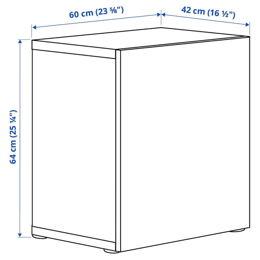 Настенный шкаф - IKEA BESTÅ/BESTA, 60x42x64 см, черный, БЕСТО ИКЕА (изображение №3)