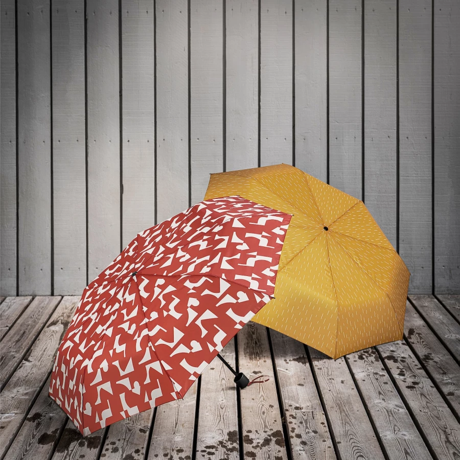 Зонт - KNALLA IKEA/ КНАЛЛА ИКЕА, 95 см, красный (изображение №5)