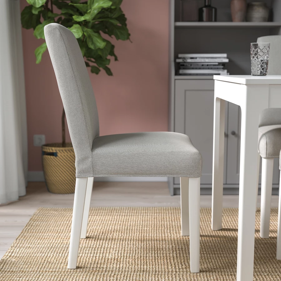 Стол и 4 стула - STRANDTORP / BERGMUND IKEA/ СТРАНДТОРП/БЕРГМУНД ИКЕА, 205х95х75 см, белый/серый (изображение №4)