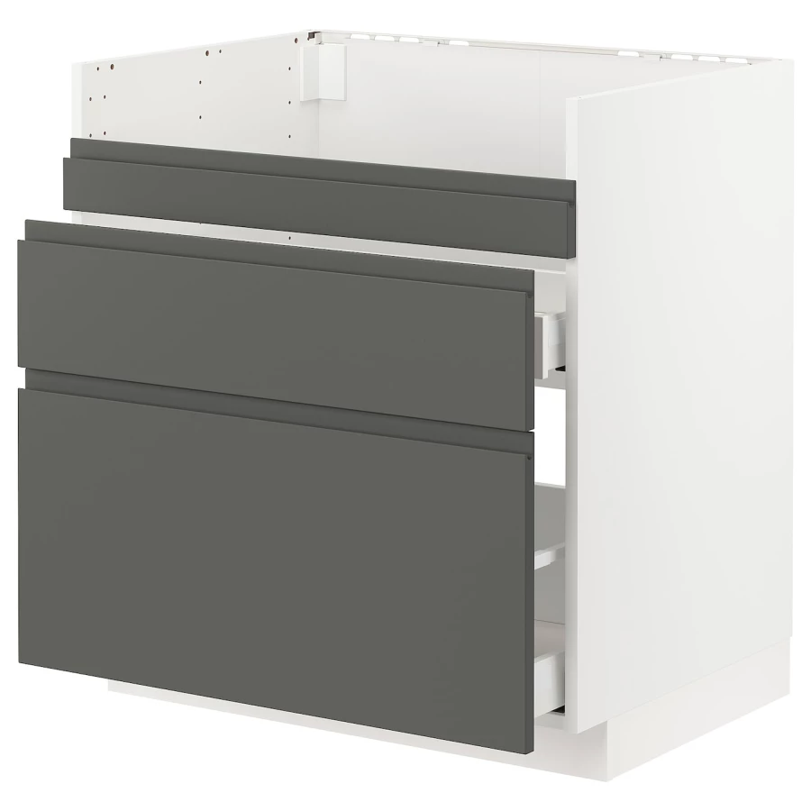 Шкаф под раковину /3 шт/2 шт - METOD / HAVSEN/MAXIMERA  IKEA/ МЕТОД/ХАВСЕН/МАКСИМЕРА ИКЕА, 88х80 см,  белый/серый (изображение №1)
