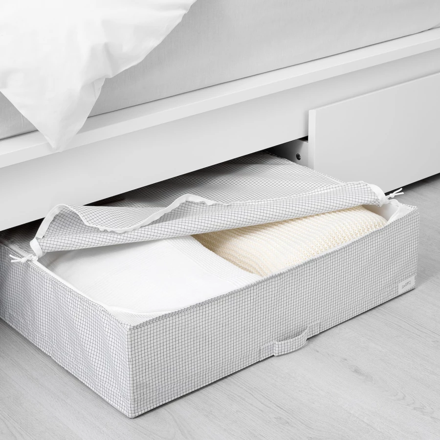 Ящик для хранения одежды/постельного белья - STUK IKEA/ СТУК  ИКЕА, 71х18 см, серый (изображение №4)